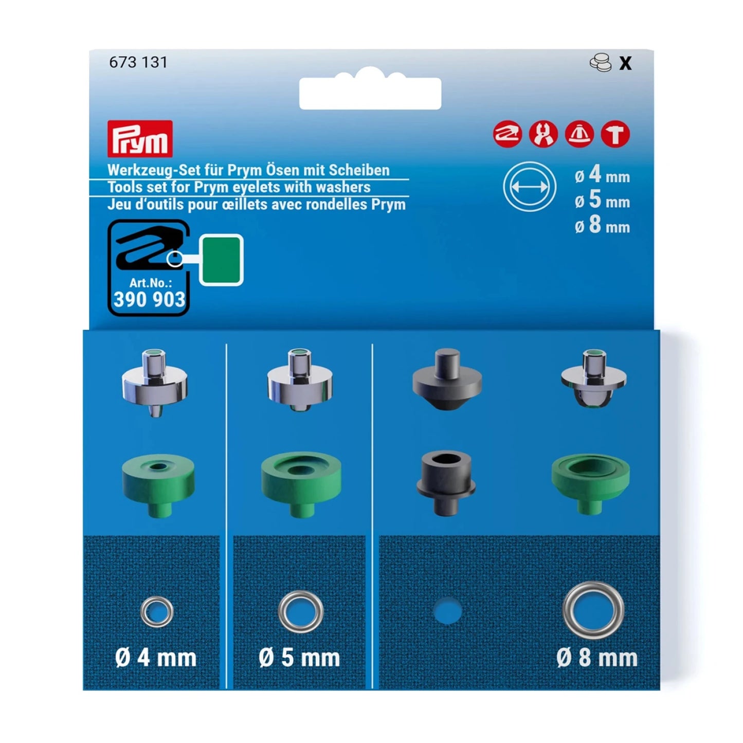 Vario Tool Set Eyelets 4-5-8mm