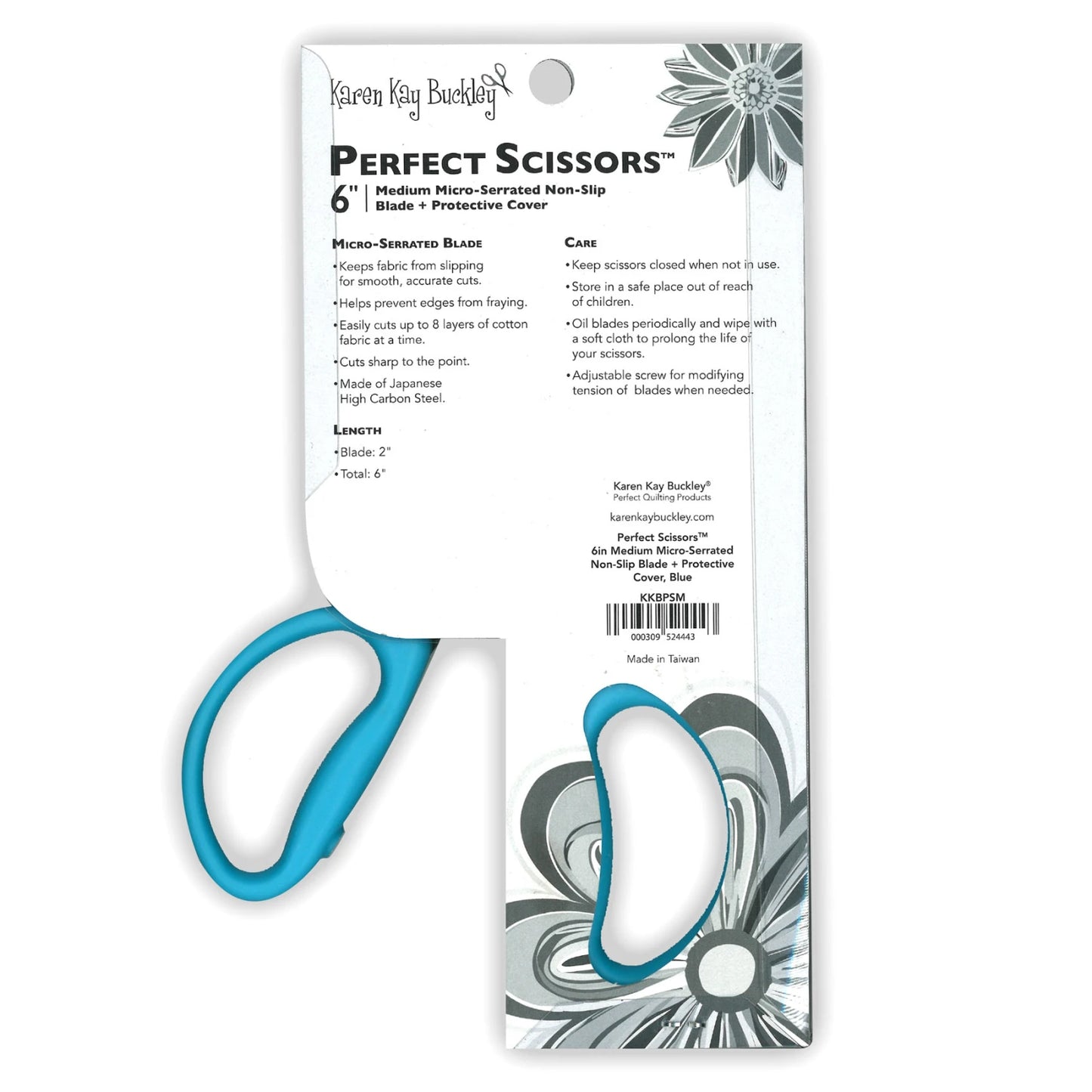 Perfect Scissors Blue 6in Medium Micro-Serrated Non-slip Blade