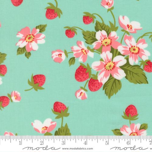 Moda Bloomsberry Strawberries - Aqua