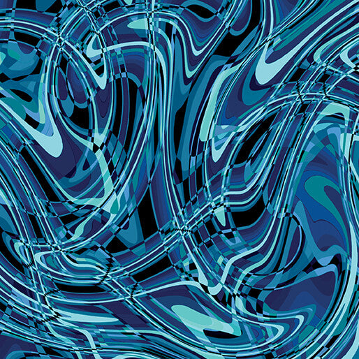 Benartex Illuminations Luminary Swirl - Blue/Aqua