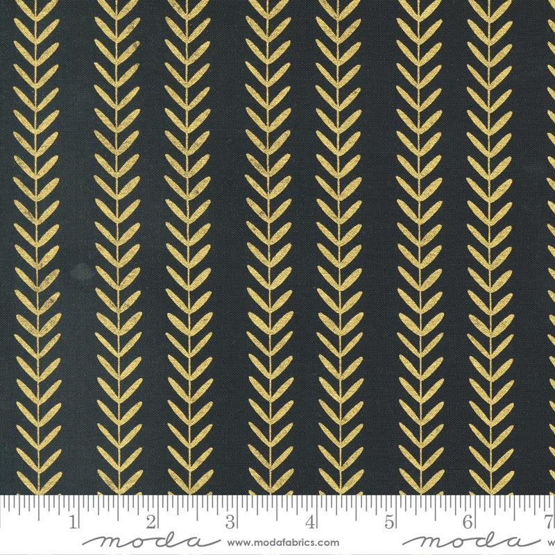 Moda - Gilded - Leaf Stripe - Black - Metallic Gold