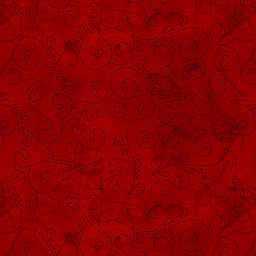 Blank Quilting Meandering Stitch Wideback - Red