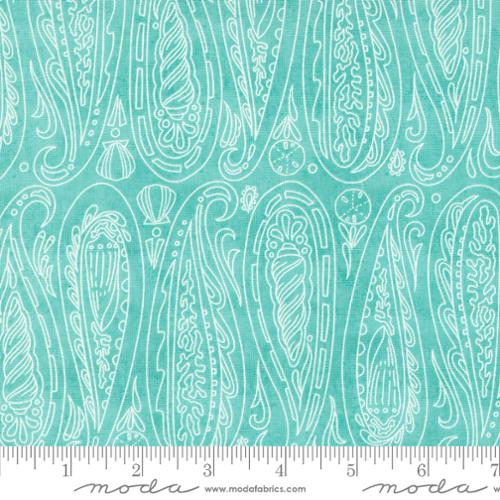 Moda Serena Shores Paisley Shells - Aqua