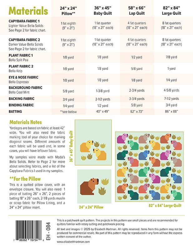 Paper Quilt Pattern - Capybara Club