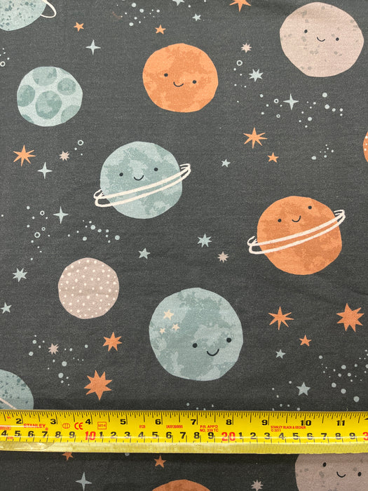 Happy Space Planets Cotton Jersey