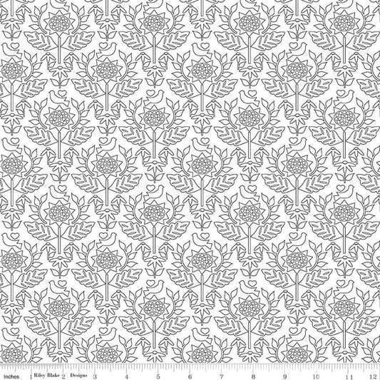 RB - Flour & Flower Wallpaper White