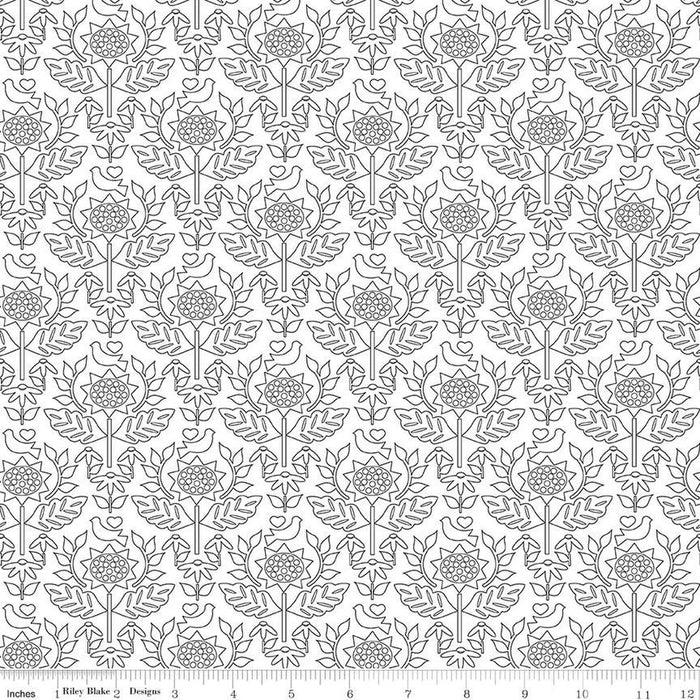 RB - Flour & Flower Wallpaper White