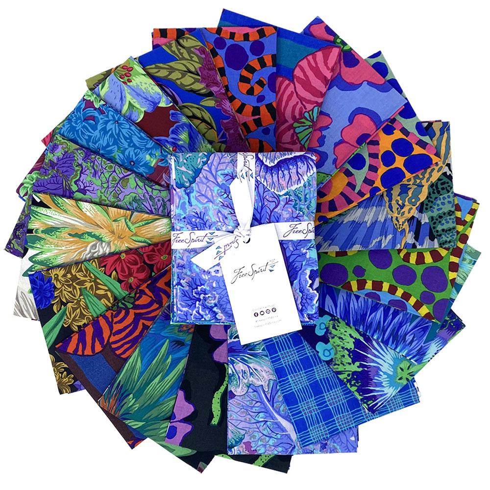 19 Fat Quarter Bundle, Cool- August 2023 Kaffe Fassett Collective