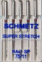 HAx1 SP-75 Schmetz Super Stretch Needles, 5 Count, Size 75/11