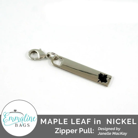 Emmaline Zipper Pulls: "Maple Leaf" in Nickel