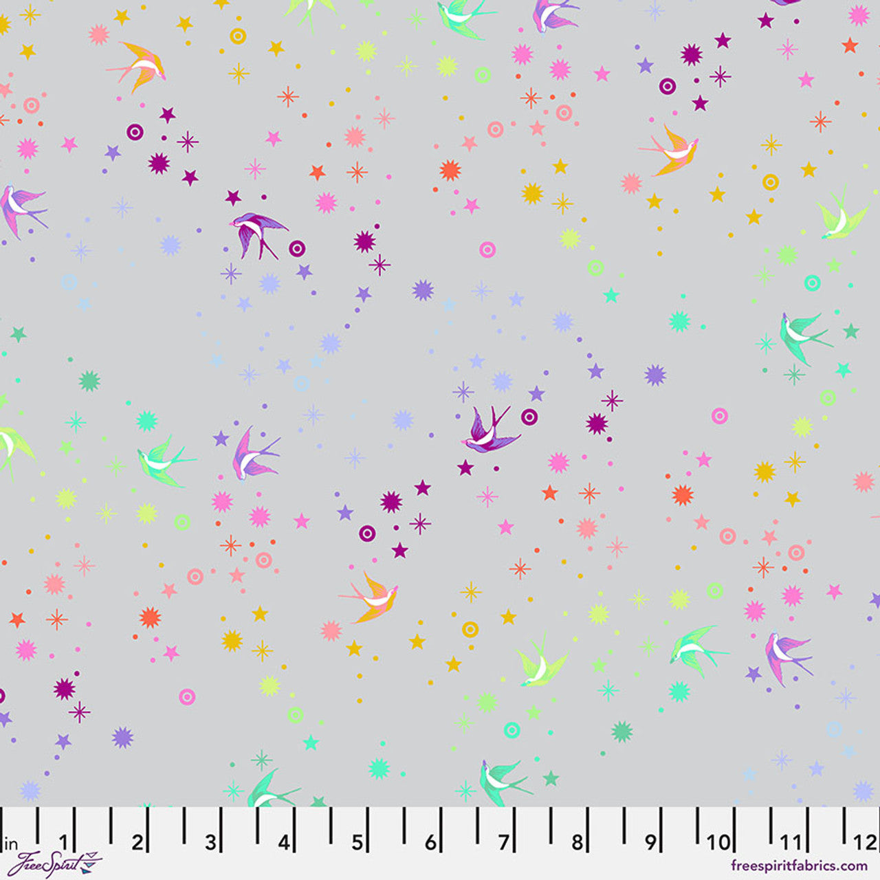 Tula Pink True Colors Graywork Fairy Dust - Fog