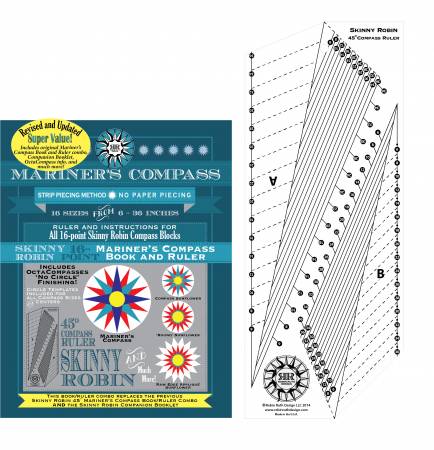 Skinny Robin 16 Point Mariner's Compass Book and Ruler Combo