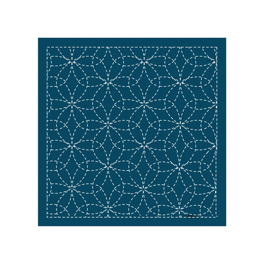 Sashiko sampler Traditional Design Hana-zashi - Navy