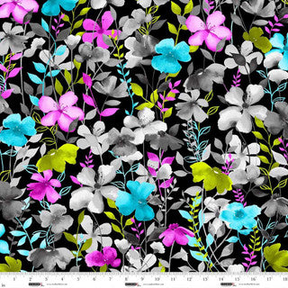 StudioE Sweet Licorice Watercolour Floral - Black