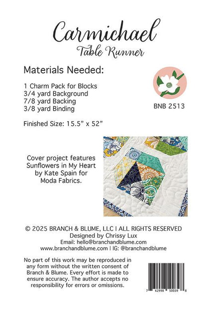 Paper Quilt Pattern - Carmichael Table Runner
