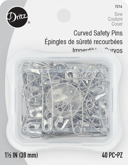 Dritz Curved Safety Pins Size 2, 38mm