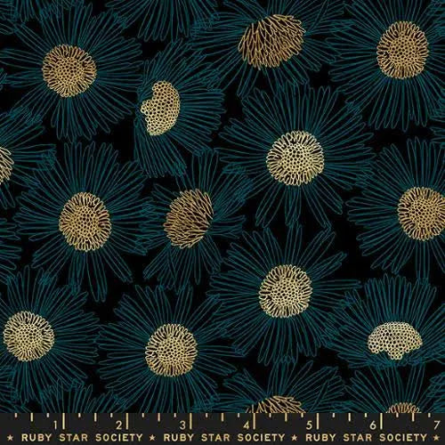 RSS - Reverie Metallic Teal Daisy