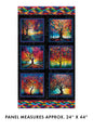 Panel: Benartex Illuminations Illuminated Trees - Multi 24" x 44"