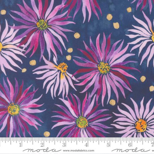 Moda Soulstice Wall Flower - Navy - Black Rabbit Fabric Inc.