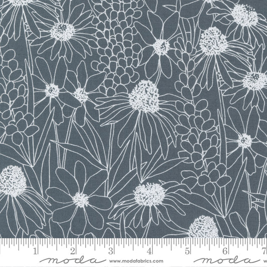 Moda - Graphite White Wildflowers