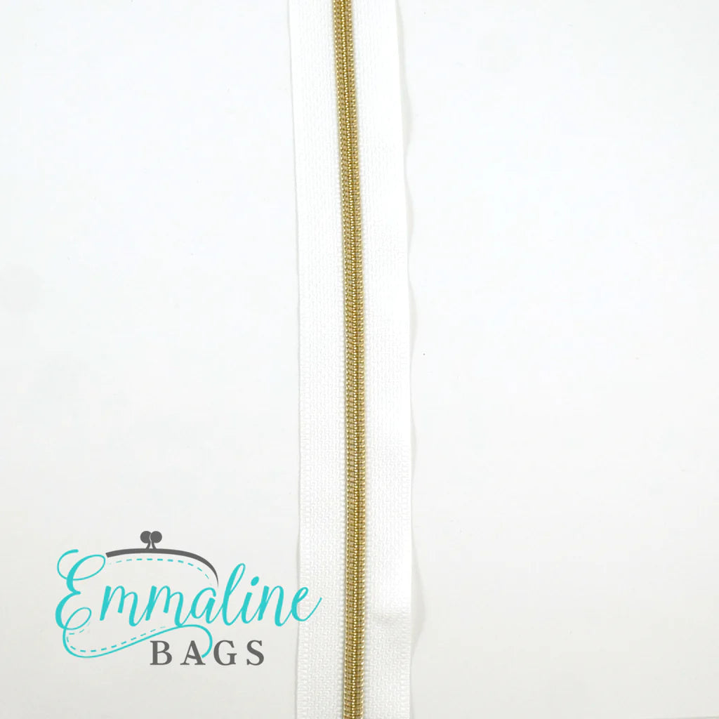 Emmaline Zippers-by-the-Yard - *SIZE#3* White (DOES NOT INCLUDE SLIDERS/PULLS)