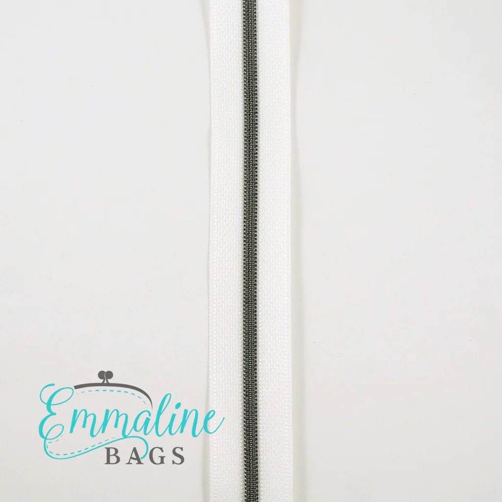 Emmaline Zippers-by-the-Yard - *SIZE#3* White (DOES NOT INCLUDE SLIDERS/PULLS)