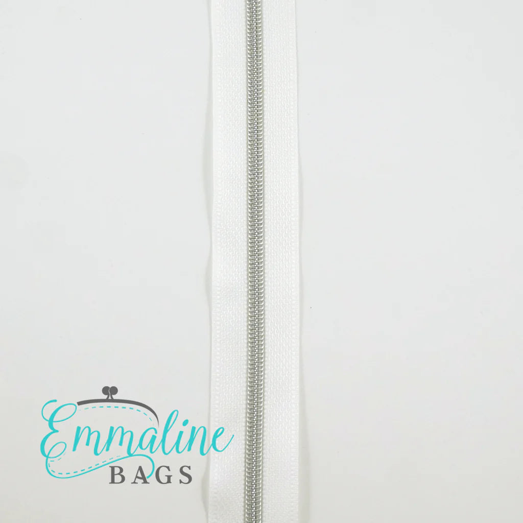 Emmaline Zippers-by-the-Yard - *SIZE#3* White (DOES NOT INCLUDE SLIDERS/PULLS)