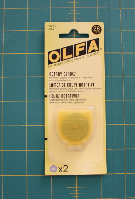 Olfa Replacement Blades For RTY1/G 28mm, 2 Count - Black Rabbit Fabric