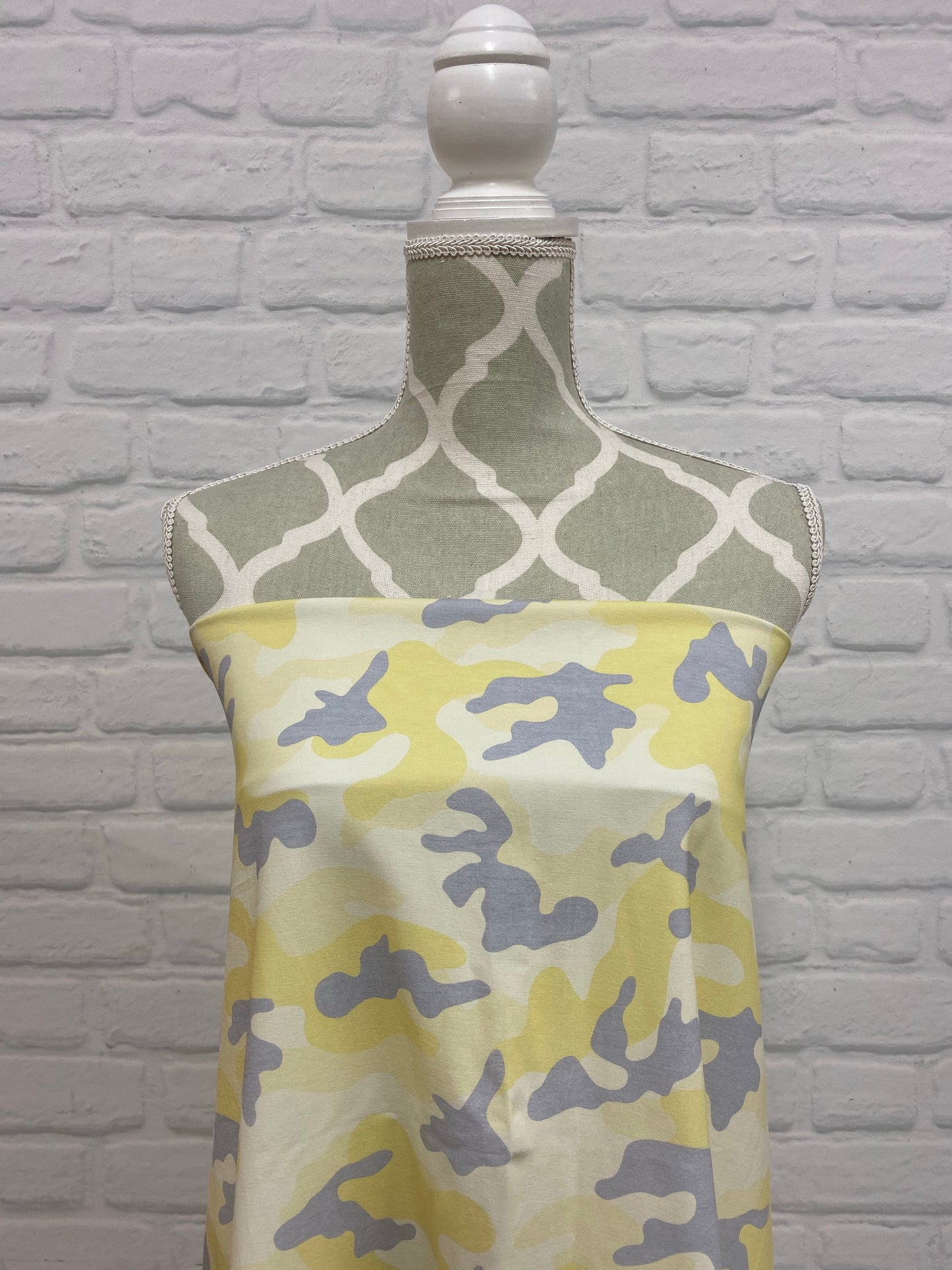 Yellow with Grey Camo Cotton Jersey