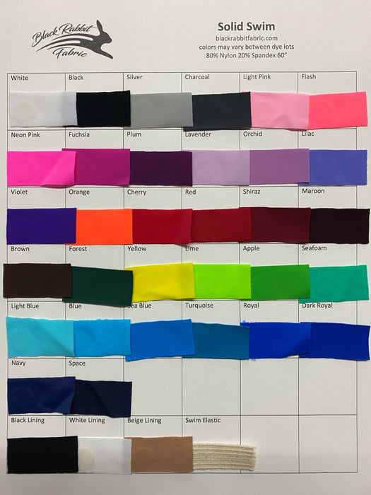 Solid Swim Swatch Card - Discontinued Line