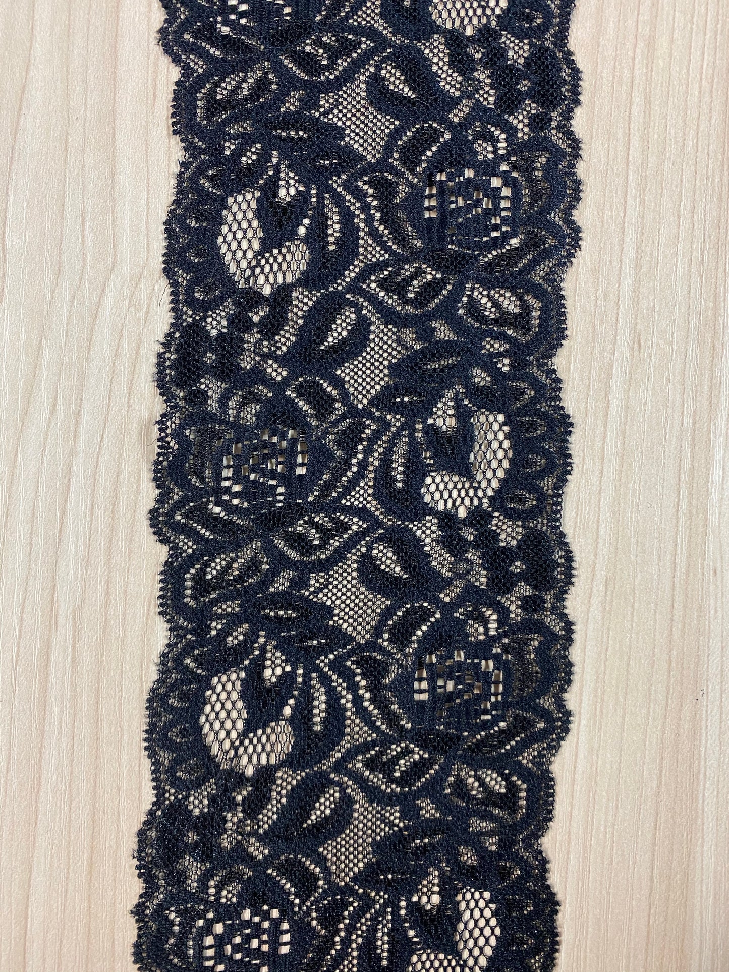 Stretch Lace Black  8.5cm (3.5inches) 526