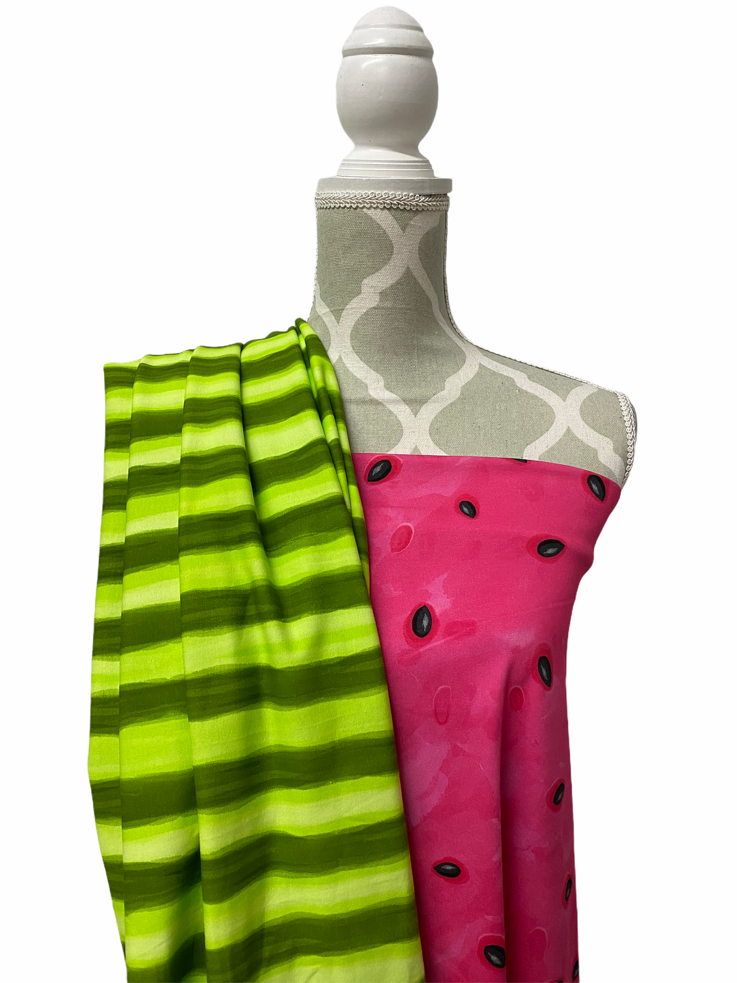 Watermelon Stripes Cotton French Terry