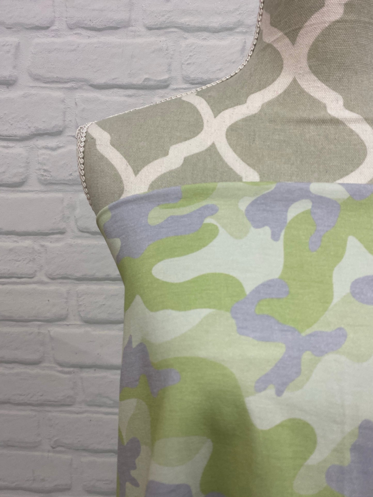 Lime with Grey Camo Cotton Jersey