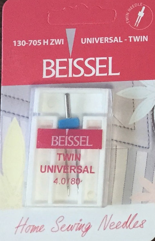 Beissel Sz 4.0/80 Twin Needle Universal, 1 Count - Black Rabbit Fabric